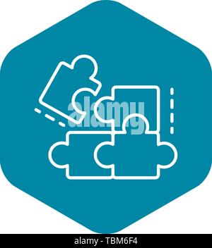 Complete puzzle solution icon, outline style Stock Vector