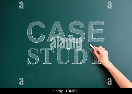 Case study written on blackboard Stock Photo