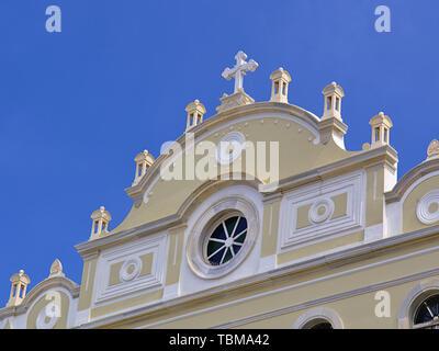 Christian orthodox church of Virgin Mary in Tinos island, Greece, facade detail. Stock Photo