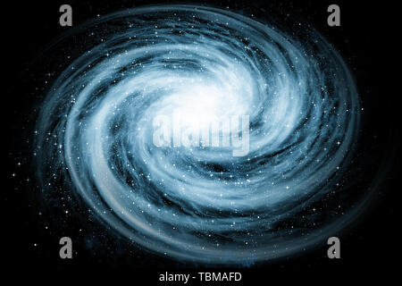 3D modeling design, blue nebula background Stock Photo