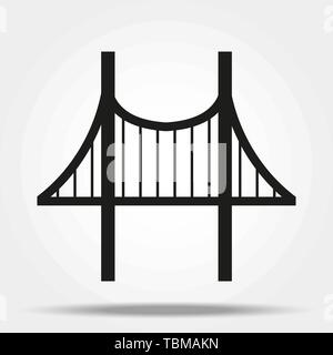 Bridge, suspension, rope icon vector image.Can also be used for building and landmarks . Suitable for mobile apps, web apps and print media. Stock Vector