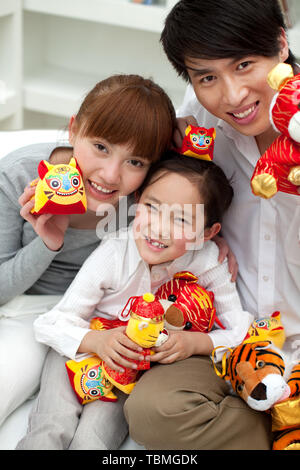 Happy life for a family of three, Stock Photo