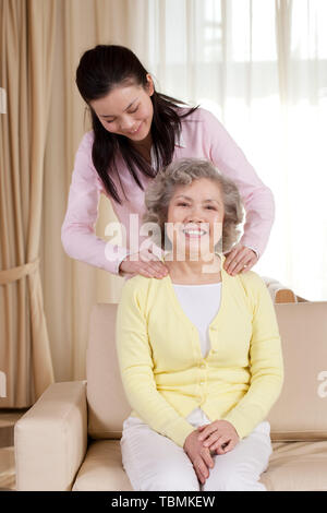 A picture between mother and daughter. Stock Photo