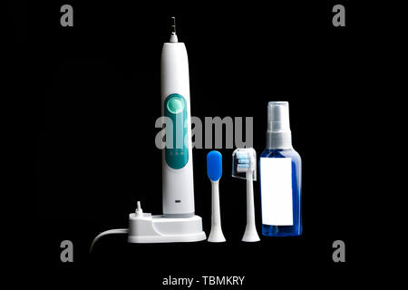 power tooth brush on black Stock Photo