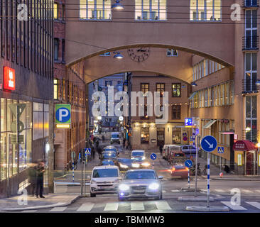 Klara norra kyrkogata in Stockholm, Swedenm in the evening Stock Photo