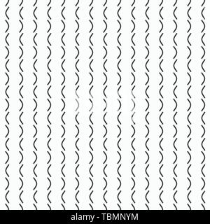 Abstract seamless geometric pattern of regularly repeating symmetrically arranged vertical arcs. Simple monochrome black & white texture. Stock Vector