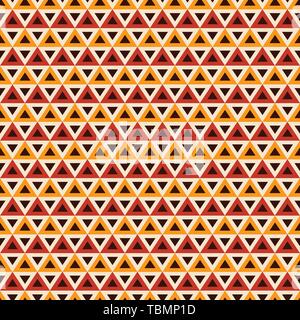 Abstract seamless geometric pattern of triangles. Ethnic ornament. Bright colors. Fashion pattern, simple graphic print. Vector color illustration. Stock Vector
