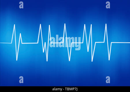 Blue electrocardiogram test in the background.Health concept Stock Photo