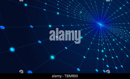 Point line link composition mesh abstract background, science and technology concept. Stock Photo