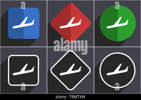 Arrivals set of flat design web icons in 6 options Stock Photo