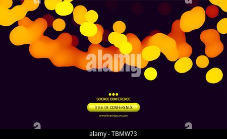 Click here button. Abstract wavy background with dynamic effect. Motion vector Illustration. Trendy gradients. Can be used for advertising, marketing, Stock Vector