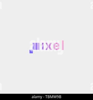 pixel logo type design concept vector icon element isolated Stock Vector