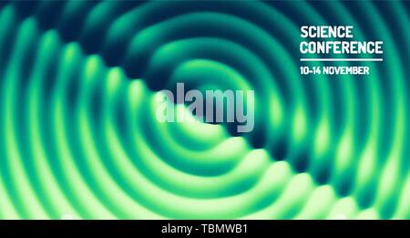3D wavy background with ripple effect. Abstract vector illustration. Design template. Modern pattern. Stock Vector