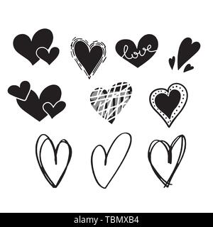 Set of stylized hearts Vector illustration Stock Vector Image & Art - Alamy
