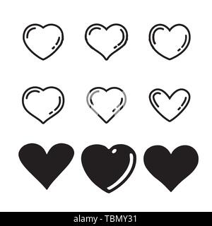 Set of stylized hearts Vector illustration Stock Vector Image & Art - Alamy