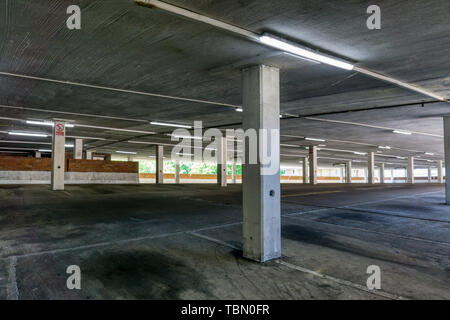 Empty floor or level of a multistorey car park. Stock Photo