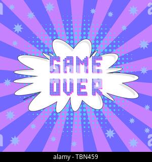 Retro Pixel Game Over Sign. Gaming Concept. Video Game Screen. Stock Vector