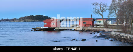 Panoramic morning view in the end of Karlsudd, near Vaxholm, Sweden Stock Photo