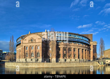 Swedish Government building at Helgeandsholmen in Stockholm, Sweden, during afternoon Stock Photo