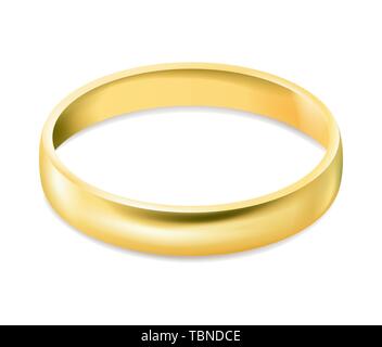Gold engagement ring isolated on white background Stock Vector