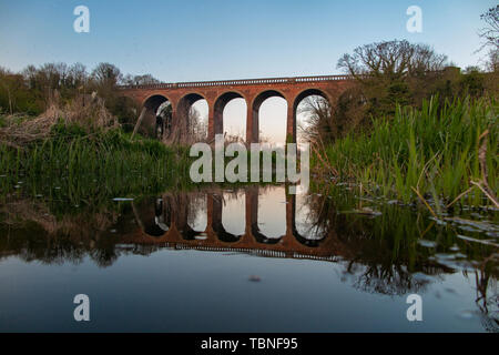 A Victorian viaduct for trains near Eynsford in Kent Stock Photo