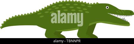 Crocodile icon in flat style, african animal vector illustration Stock Vector