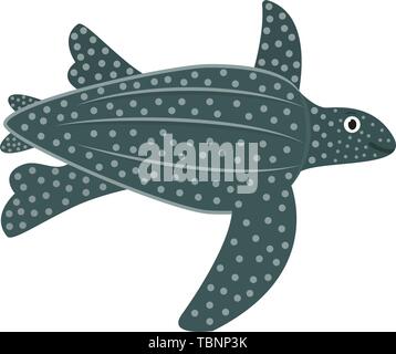 Leatherback turtle icon in flat style, african animal vector illustration Stock Vector