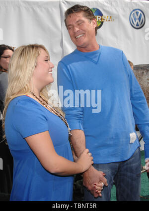 LOS ANGELES, CA. June 10, 2007: David Hasselhoff & daughter Hayley Amber Hasselhoff at the world premiere of 'Evan Almighty' at the Gibson Amphitheatre, Universal Studios, Hollywood. © 2007 Paul Smith / Featureflash Stock Photo