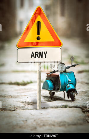 Street Sign the Direction Way to Army Stock Photo - Alamy