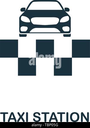 Taxi Station icon. Creative element design from icons collection. Pixel perfect Taxi Station icon for web design, apps, software, print usage Stock Vector