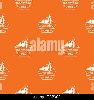 Repair service pattern vector orange Stock Vector