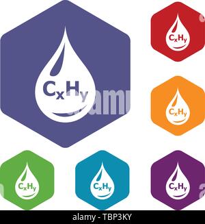 Drop oil icons vector hexahedron Stock Vector