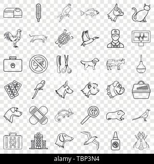 Medicine icons set, outline style Stock Vector