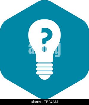 Light bulb with question mark inside icon simple Stock Vector