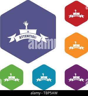 Zombie night icons vector hexahedron Stock Vector