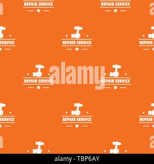 Repairman pattern vector orange Stock Vector