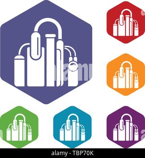 Factory icons vector hexahedron Stock Vector