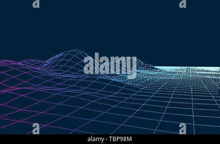Abstract vector three-dimensional network background for big data concept, graphics with artificial intelligence concept Stock Photo