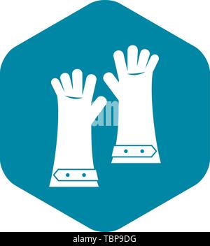 Heat resistant gloves for welding icon simple Stock Vector