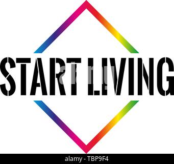 Start Living Triangel Cone Icon Vector sign with text on white background Stock Vector