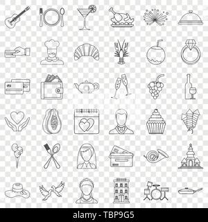 Dress icons set, outline style Stock Vector