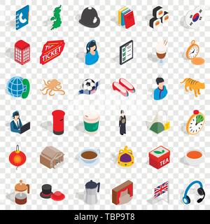 Tablet icons set, isometric style Stock Vector