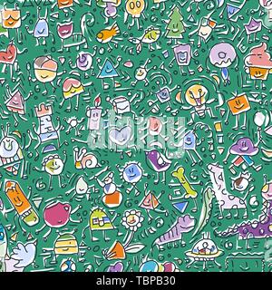 Cartoon cute doodles hand drawn grunge illustration Stock Vector