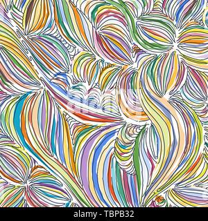 Vector coloring pattern, curved lines, grunge background Stock Vector