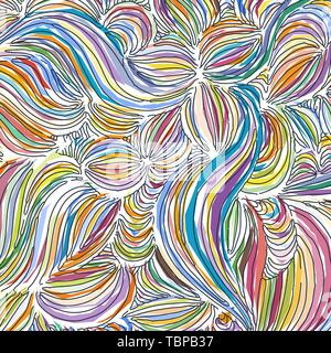 Vector coloring pattern, curved lines, grunge background Stock Vector