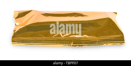 Front view of blank paper bag for tea, coffee and grain packaging. Retail shopping and advertising concept. Isolated on a white Stock Photo