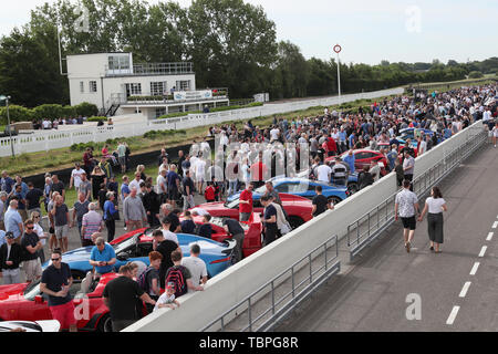 Goodwood, West Sussex, UK. 2nd June 2018. Thousands of peolple and hundreds of supercars attend the Goodwood supercar breakfast club in Goodwood, West Sussex, UK. © Malcolm Greig/Alamy Live News Stock Photo