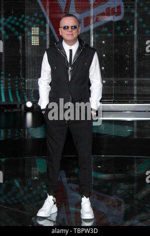 Milan, Italy. 03rd June, 2019. Milan, presentation of the final of the talent show 'The Voice of Italy 2019' broadcast on RaiDue. In the picture: Gigi D'Alessio Credit: Independent Photo Agency/Alamy Live News Stock Photo