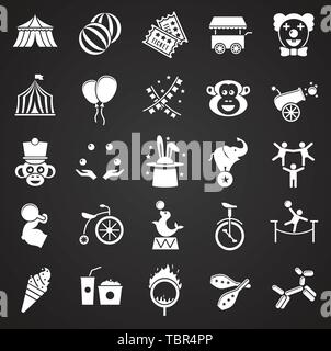 Circus related icons set on background for graphic and web design. Simple illustration. Internet concept symbol for website button or mobile app. Stock Vector