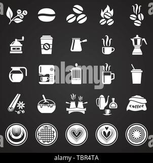Coffe related icons set on background for graphic and web design. Simple illustration. Internet concept symbol for website button or mobile app. Stock Vector